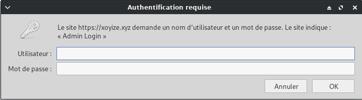 Page d'authentification Nginx